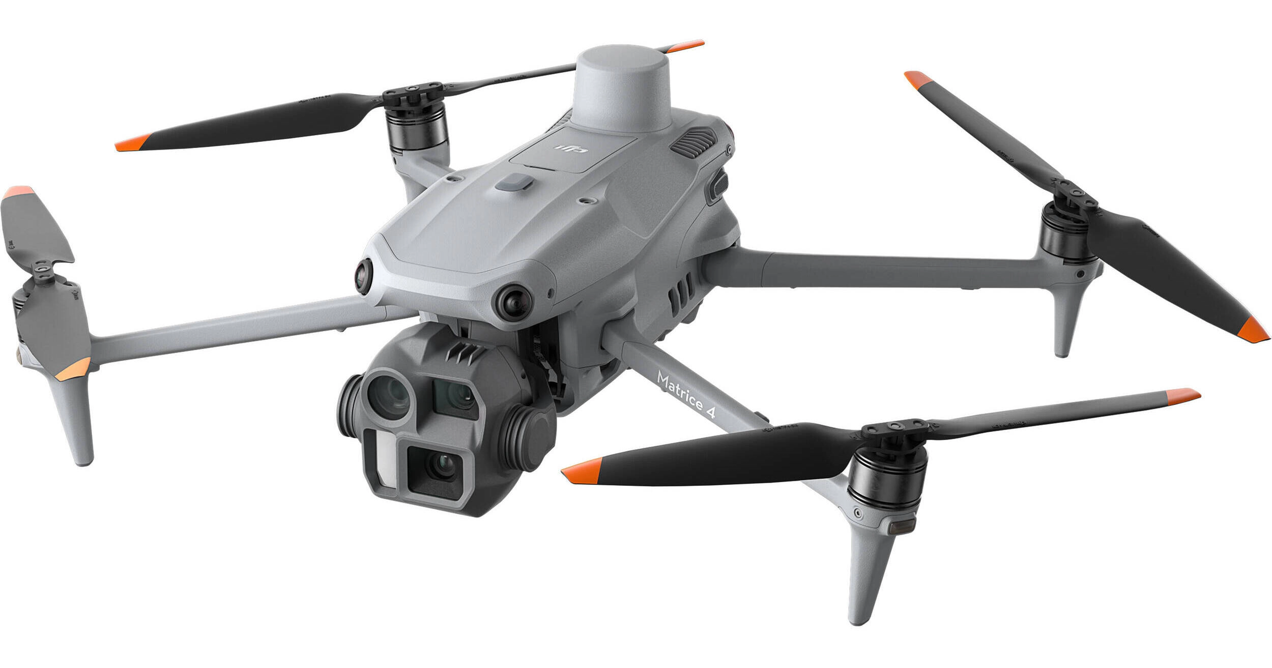 DJI Matrice 4E enterprise mapping drone with multi-sensor gimbal, unfolded and ready for flight